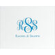 Large Script Monogram Folded Note Cards - Letterpress Image 3 of 4